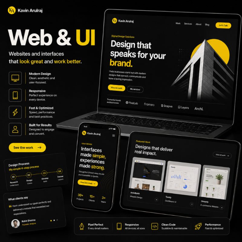 Web and UI work — websites and interfaces across devices