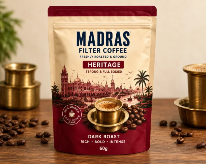 filter coffee pouch, front